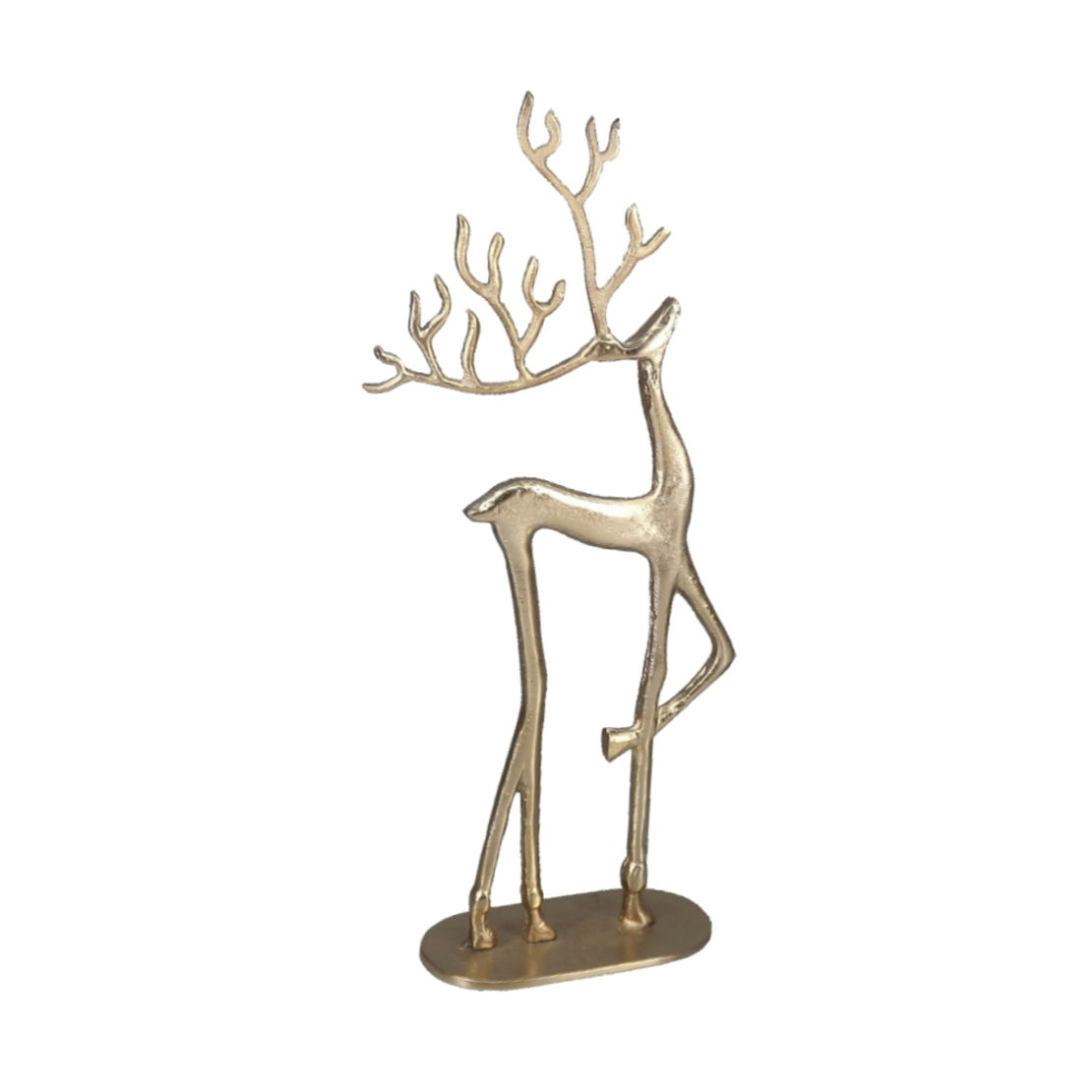 XMAS CHITAL DEER ALUMINIUM GOLD MATTE 15x8xH37cm I
