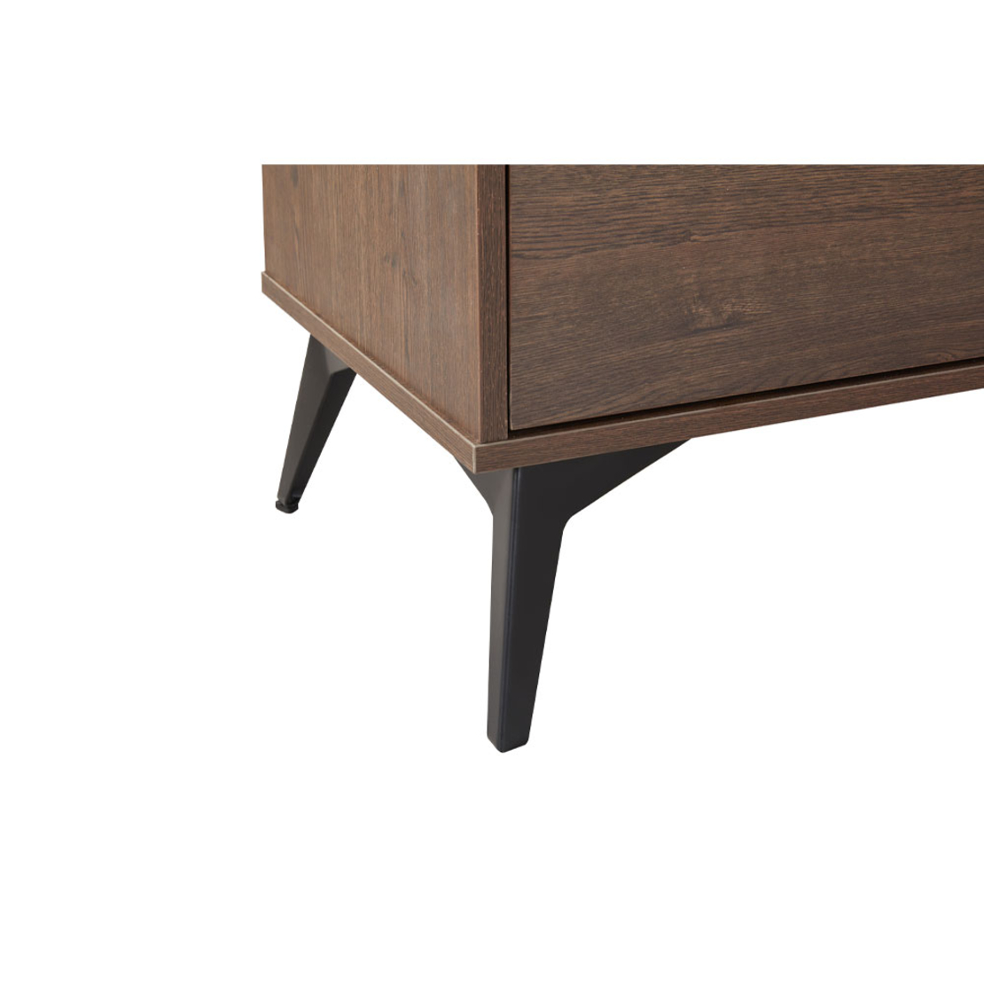 NUEZ PEDESTAL 5DRAWERS MELAMINE WALNUT METAL BLACK
