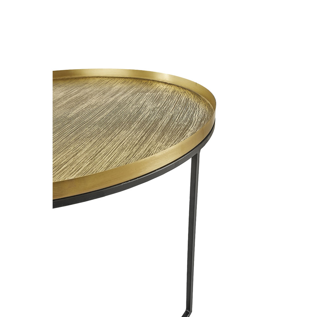 TOTALE COFFEE TABLE SET 2PCS METAL BRASS ANTIQUE BLACK 76x76xH43,5cm IN