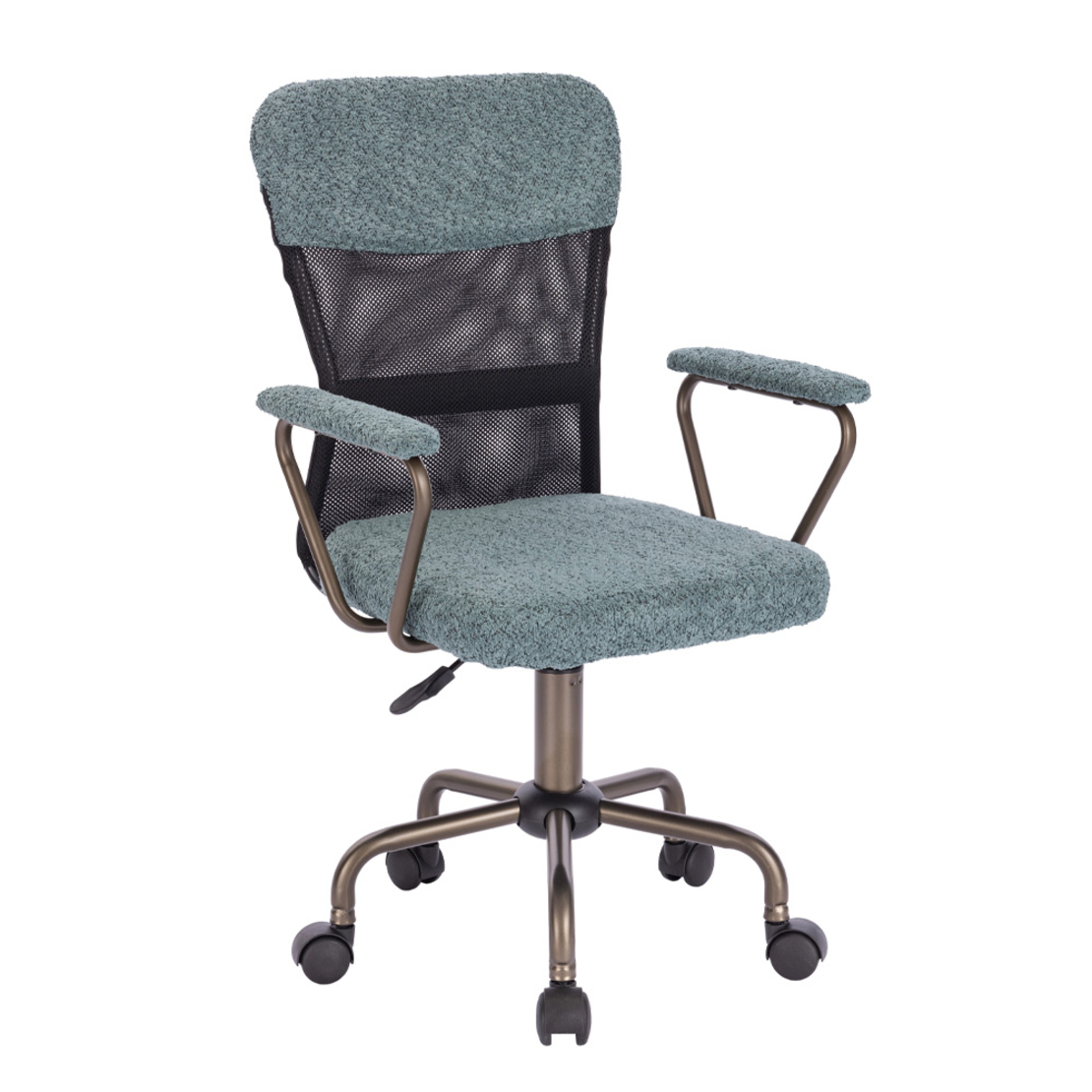 BELL CHAIR DESK FABRIC MINT GUNMETAL 54x52xH92cm P
