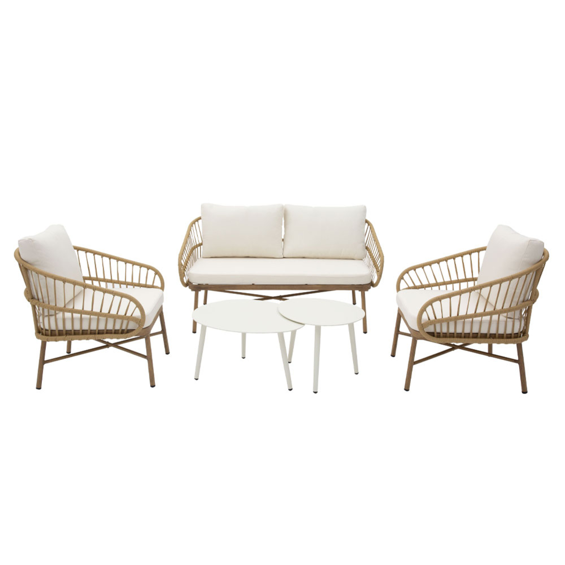 CAVE LOUNGE SET 1+2+1 ALUMINIUM NATURAL PRC