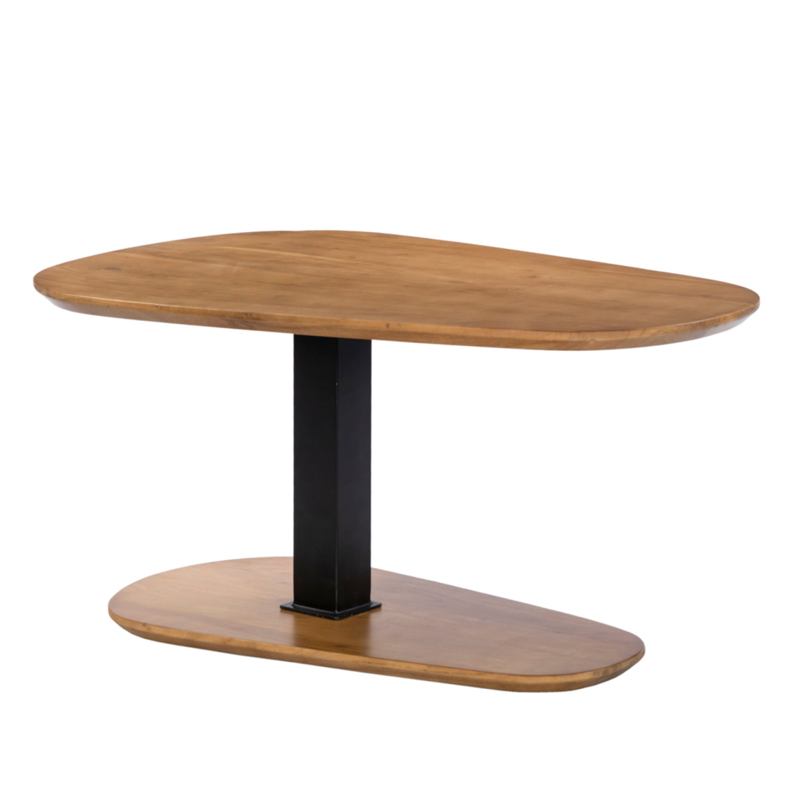 LEVEL COFFEE TABLE WOOD ACACIA WALNUT METAL BLACK 95x65xH48cm IN