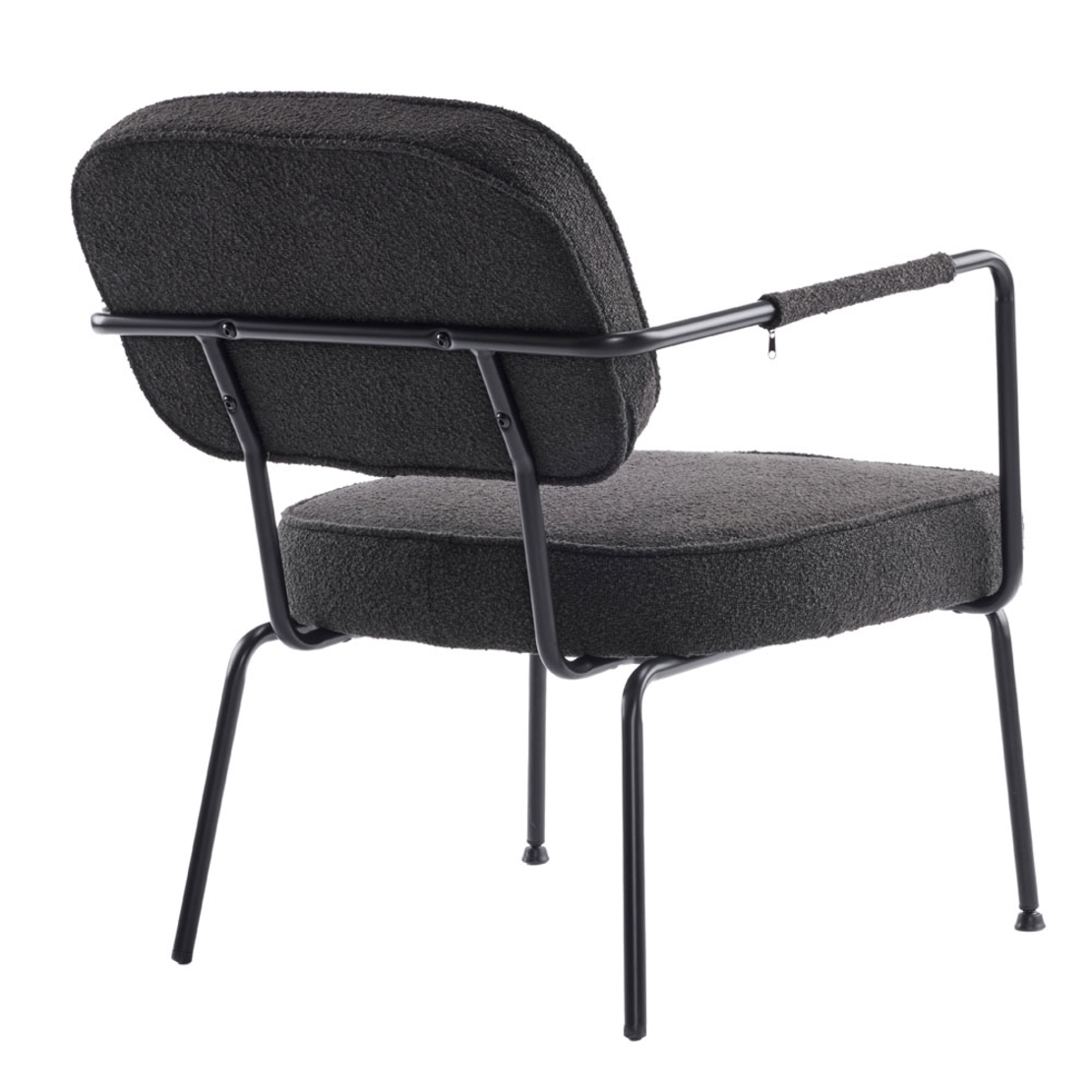 PRISLEY ARMCHAIR FABRIC BLACK METAL BLACK PRC