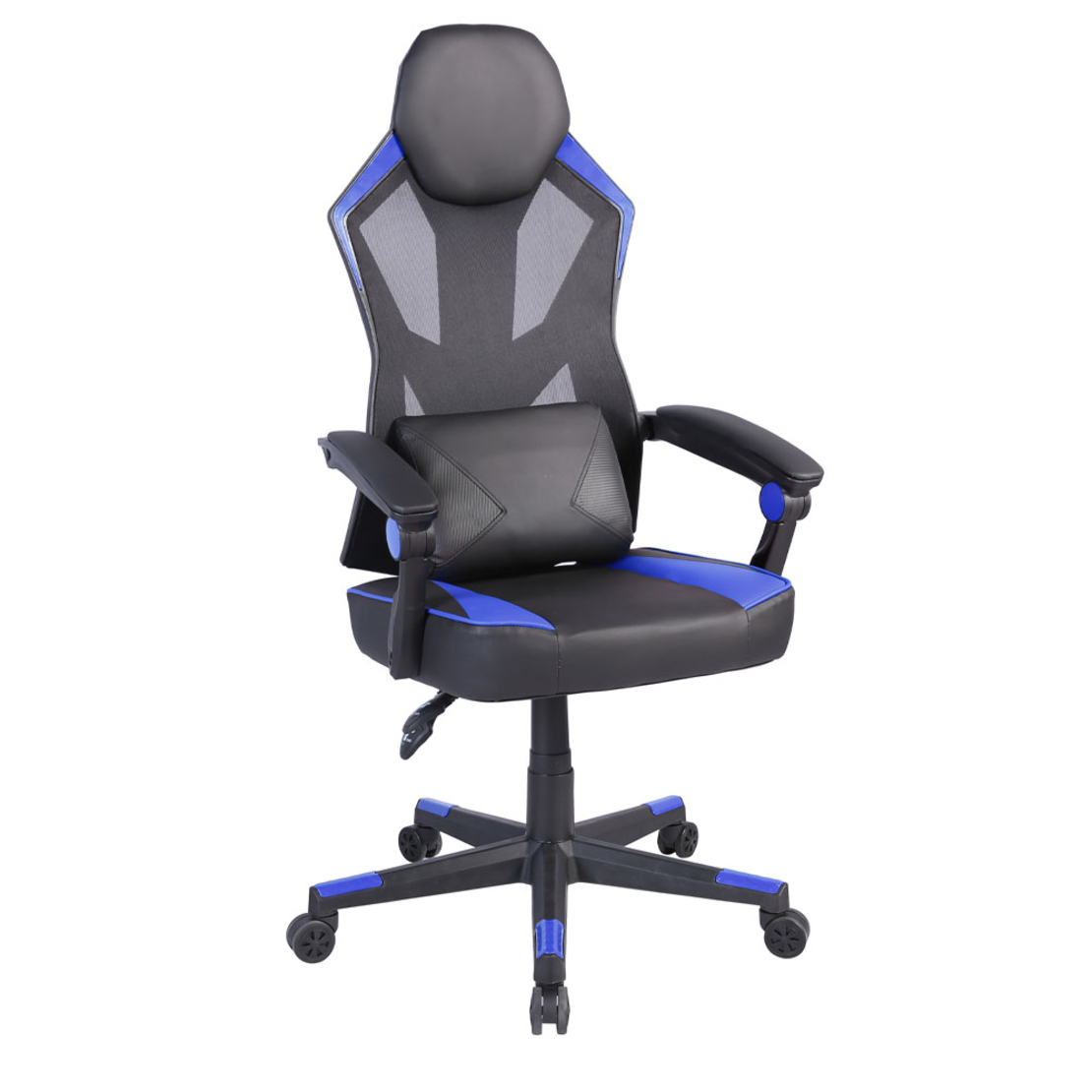 FUSION GAMING CHAIR DESK FABRIC BLACK NYLON BLUE PP 50x74xH137cm PRC
