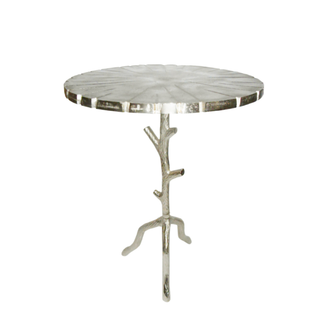 BIZARRE SIDE TABLE ALUMINIUM SILVER 45x45xH64cm IN