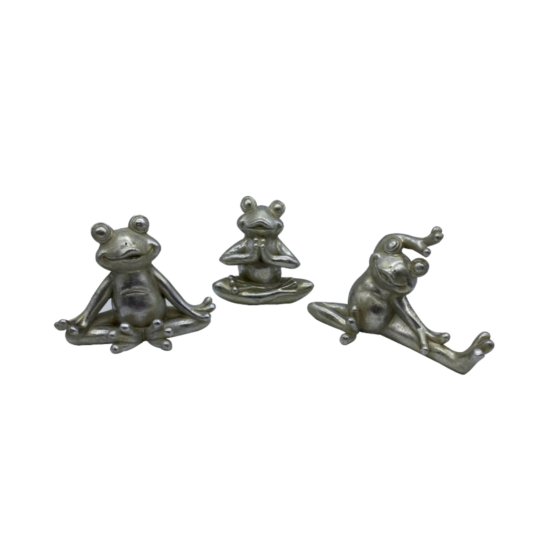 FROGGIES 2 DECO FROG SET 3PCS POLYRESIN SILVER 13,