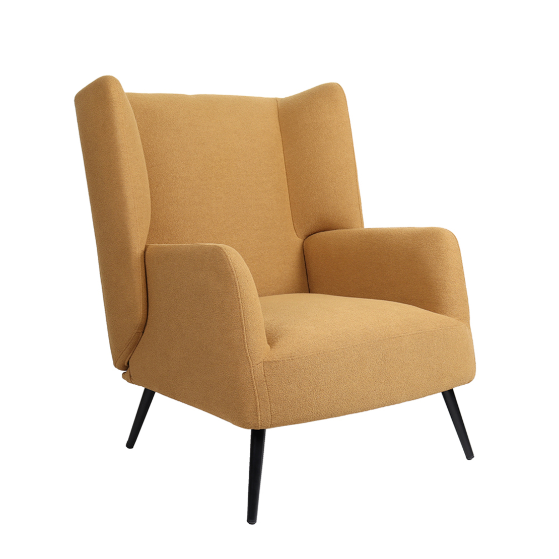 MONACO ARMCHAIR FABRIC MUSTARD WOOD RUBBERWOOD BLACK PRC