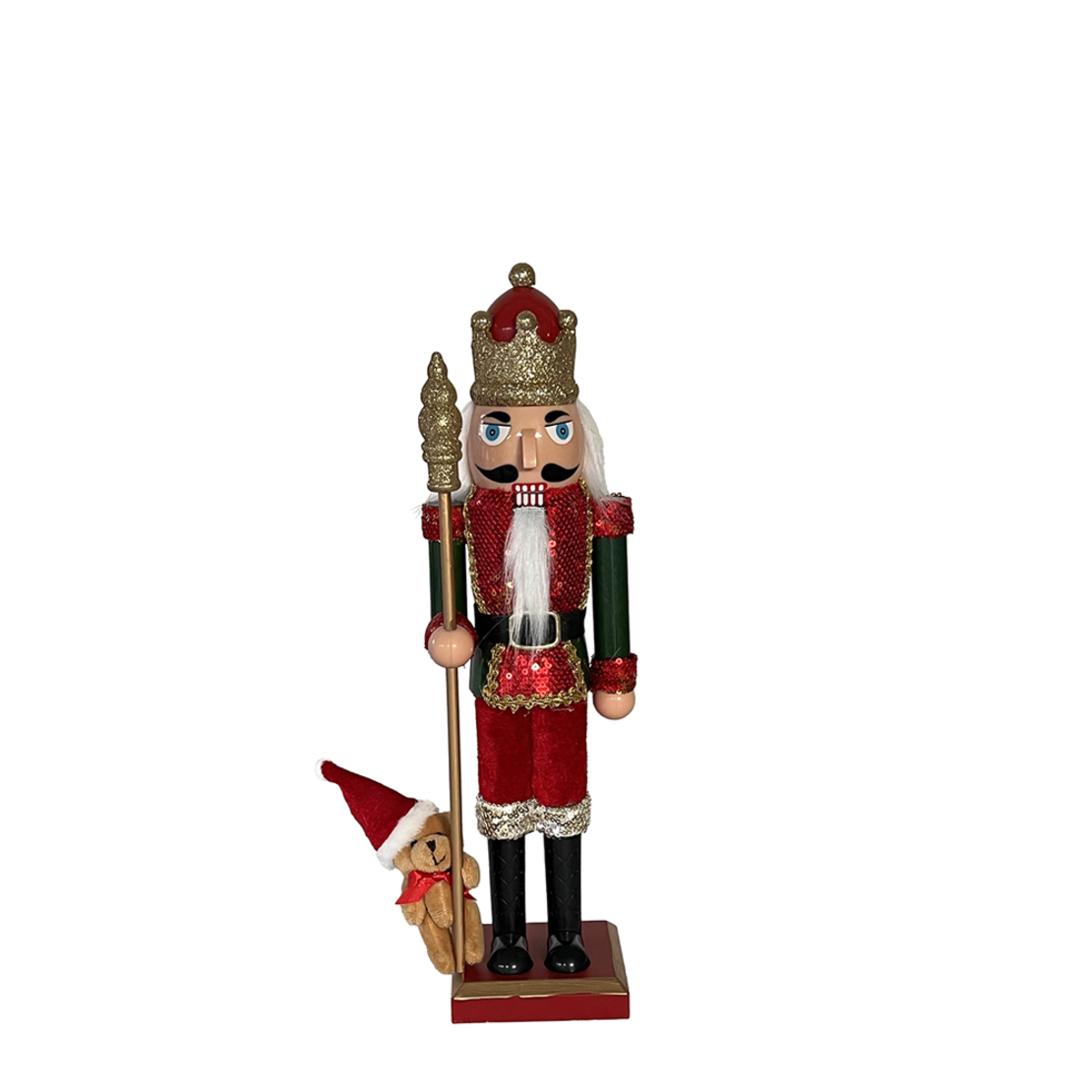 XMAS LUE A NUTCRACKER RED GREEN GOLD H40cm PRC