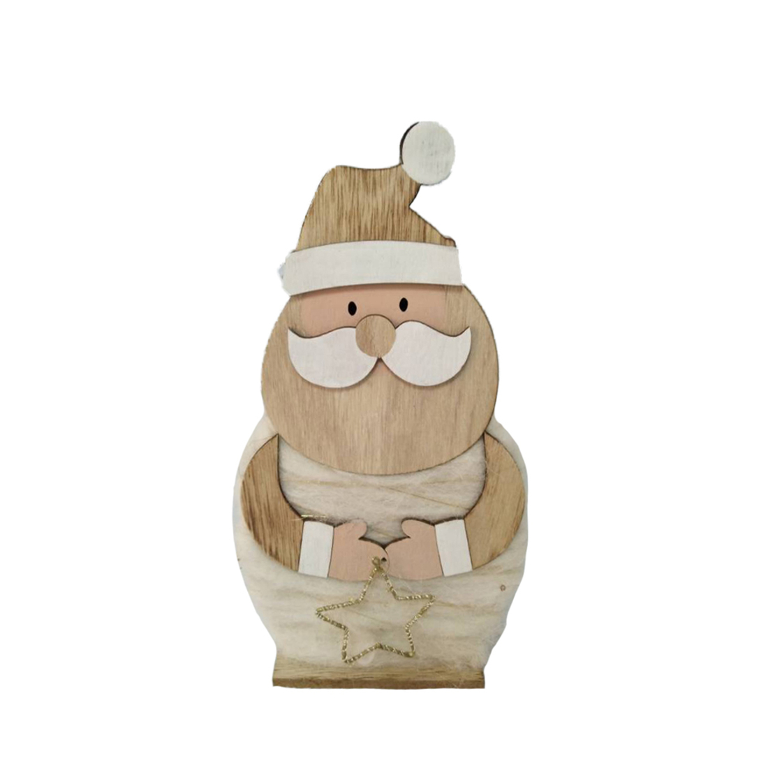 XMAS HEART DECO MDF NATURAL WHITE 13x5xH24,5cm PRC