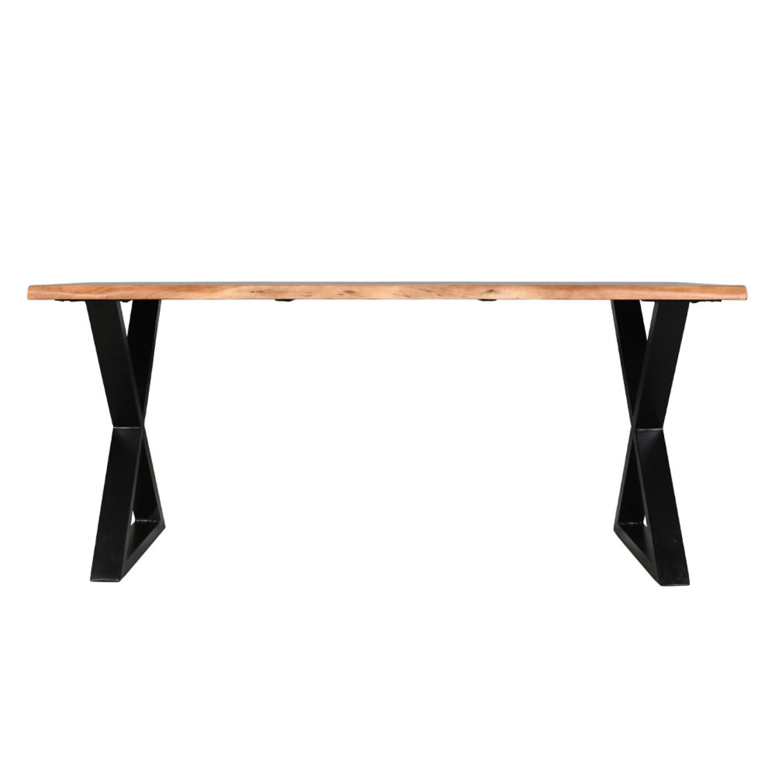 MINGLE TABLE WOOD ACACIA WALNUT BLACK METAL IN