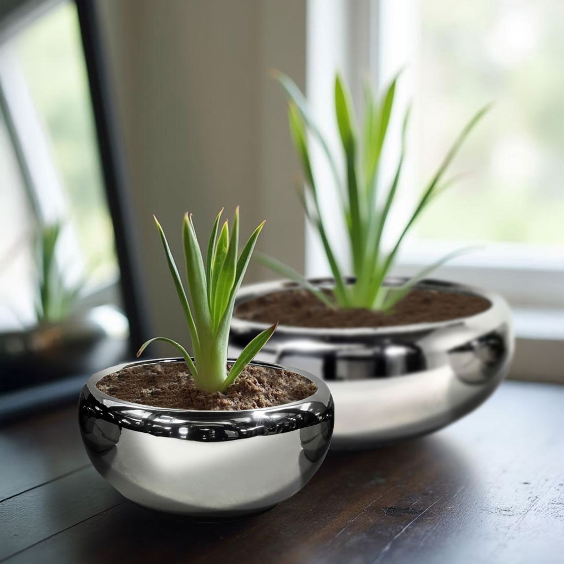 ARGENTO PLANTER SET 3PCS 43x43x18 CERAMIC SILVER