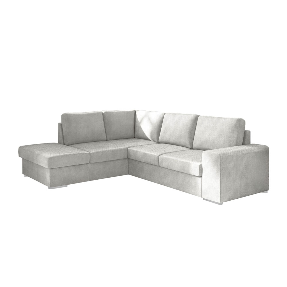 EDDI SOFA BED CORNER LEFT EASY CLEAN FABRIC CREAM E1 EU