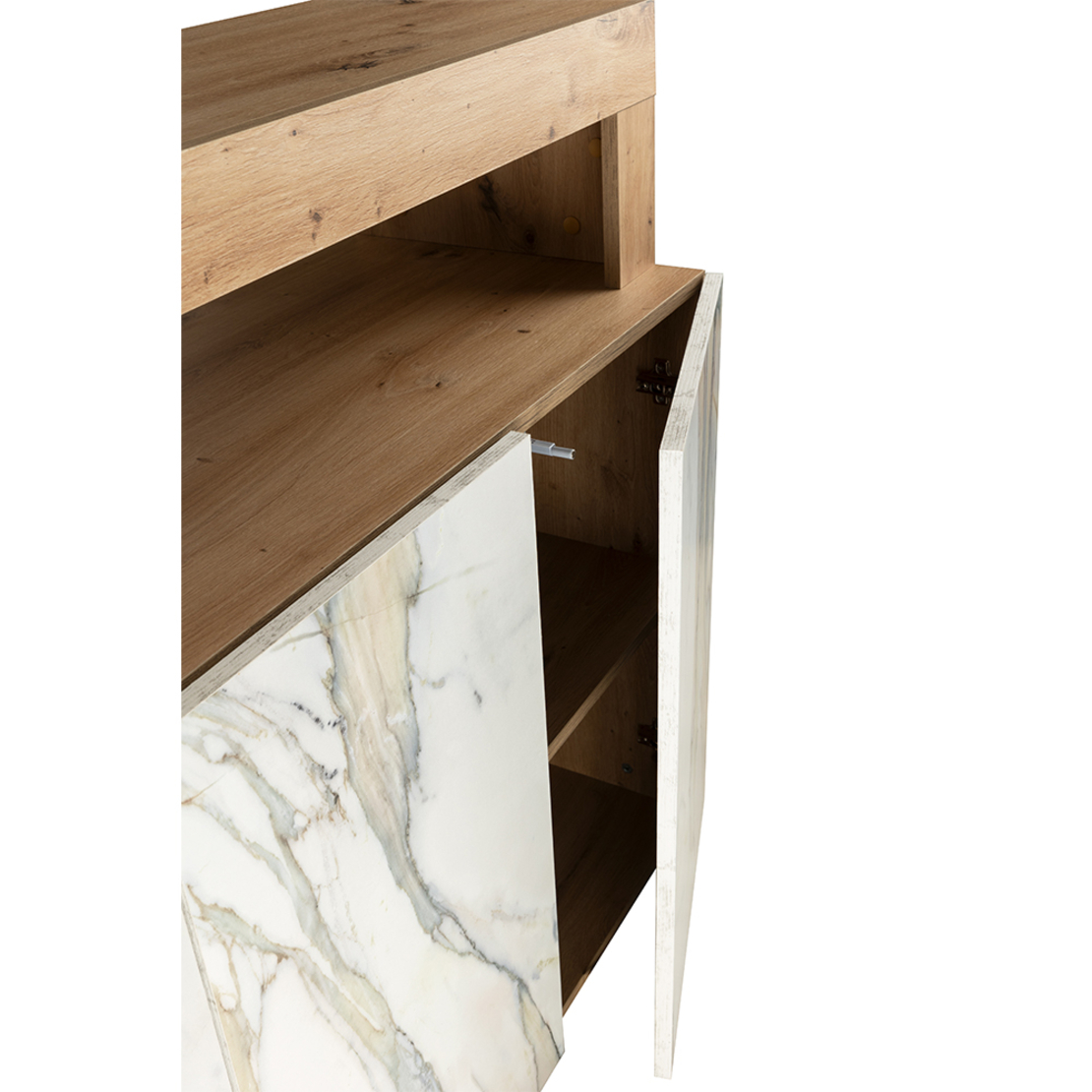 TUNUSIA SIDEBOARD MELAMINE ARTISAN OAK MARBLE 146x42xH93cm E1 EU