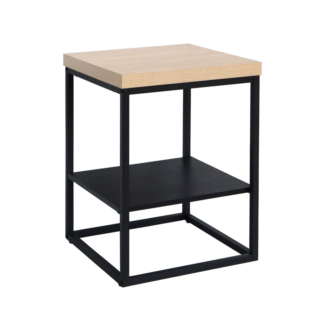 ALE SIDE TABLE HONEYCOMB SONOMA BLACK OAK METAL BLACK 45x45xH60cm E1 PRC