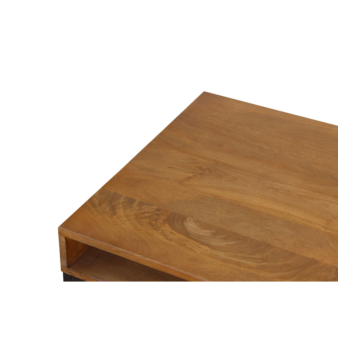 CASSETTO COFFEE TABLE 1DRAWER WOOD MANGO WALNUT METAL BLACK 100x60xH40cm IN