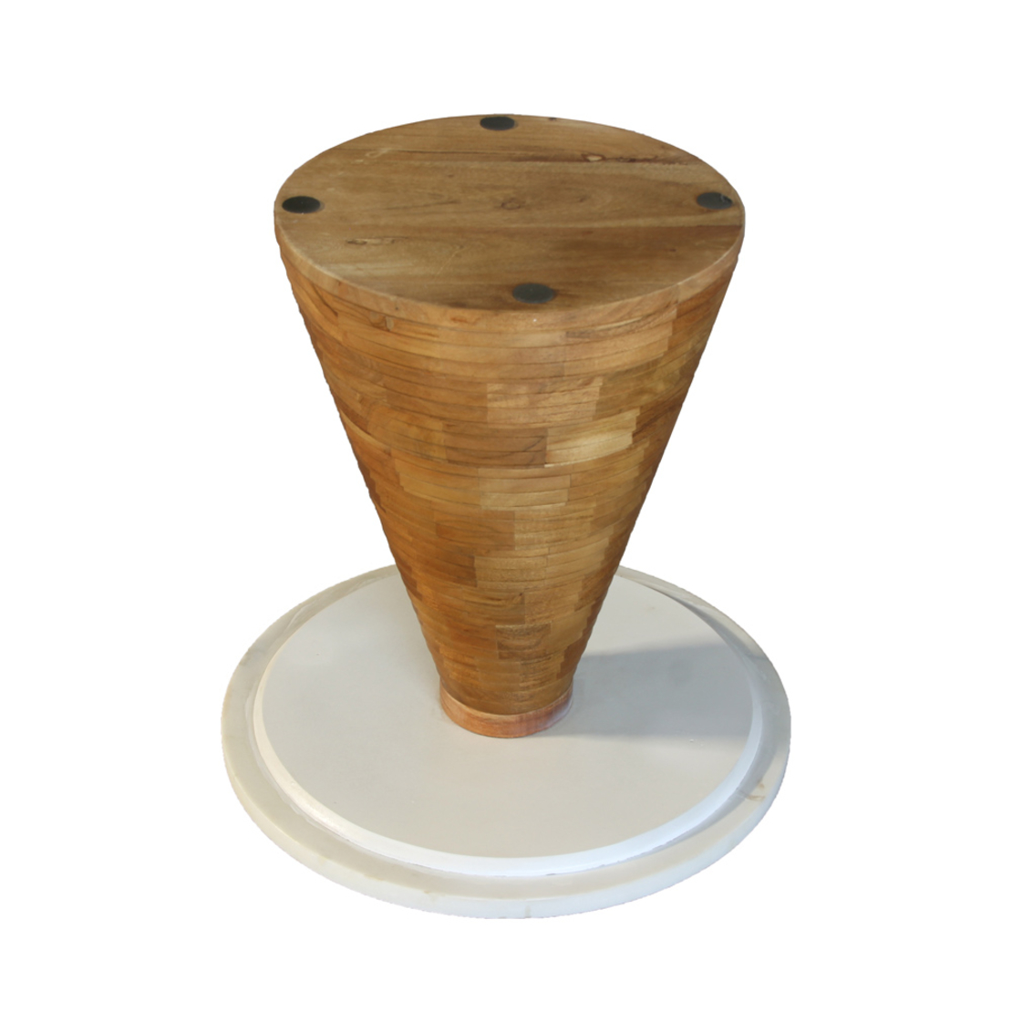 SAVOA SIDE TABLE MARBLE WHITE WOOD ACACIA WALNUT 45x45xH45cm IN