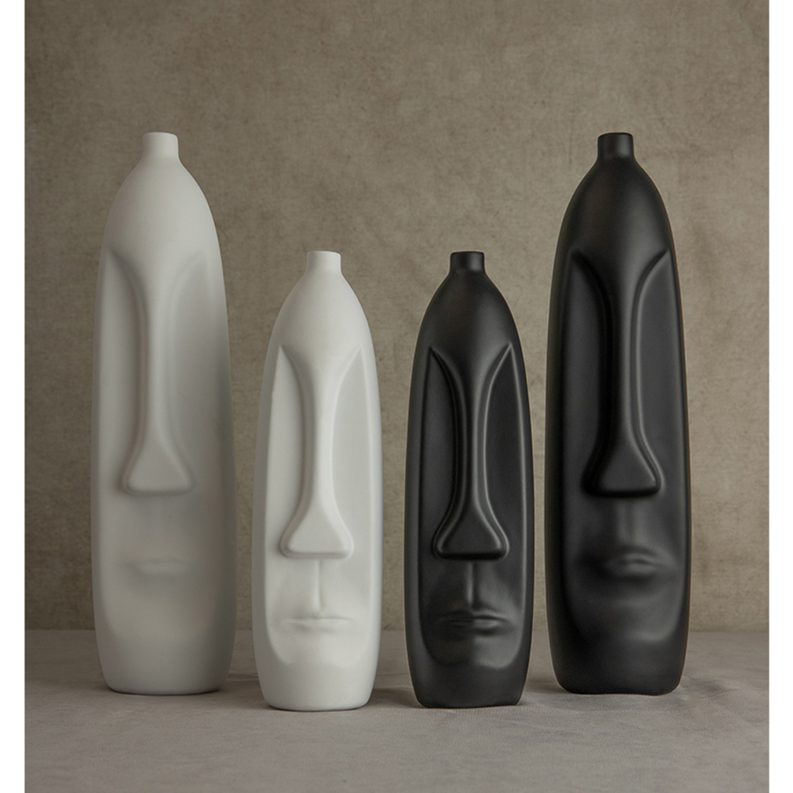 BARIK WHITE VASE POLYRESIN WHITE D10xH38cm PRC