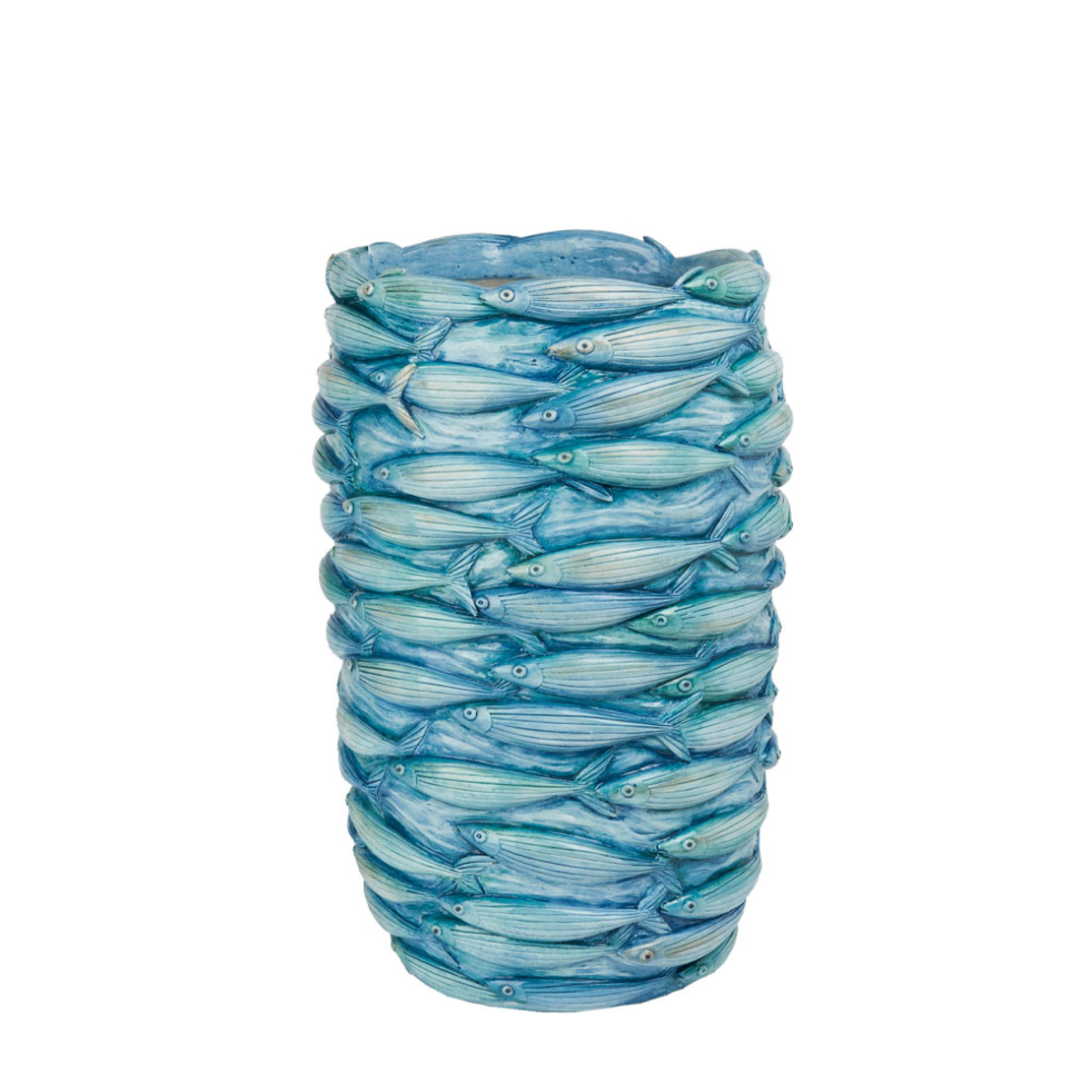 OCEAN VASE RESIN BLUE 28,5x27,8xH44,4cm PRC