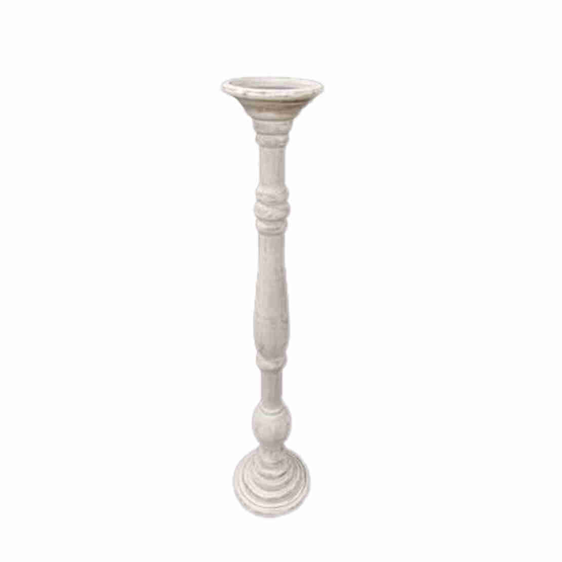 SIKINOS CANDLE HOLDER 20x20x99 MDF WHITE WASHED