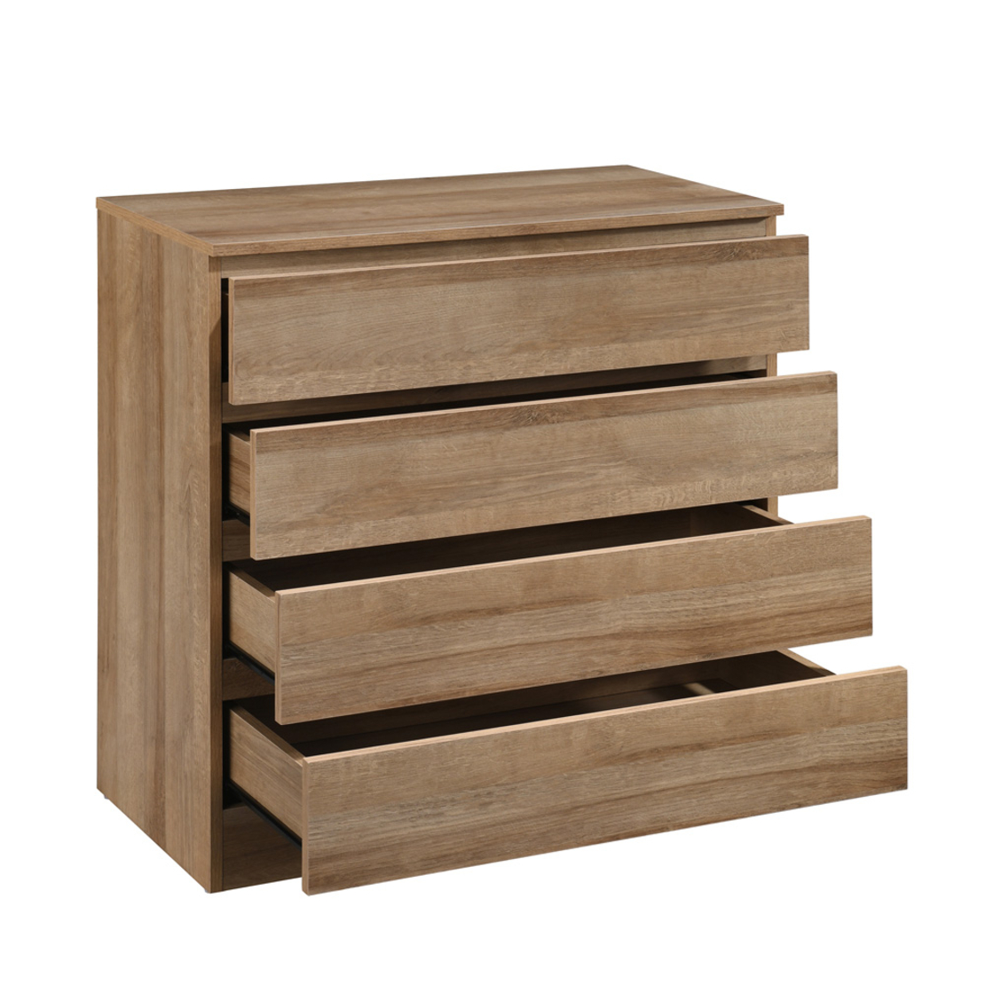 POLO COMMODE 4DRAWERS CHIPBOARD WITH MELAMINE CARTA OAK E1 MY