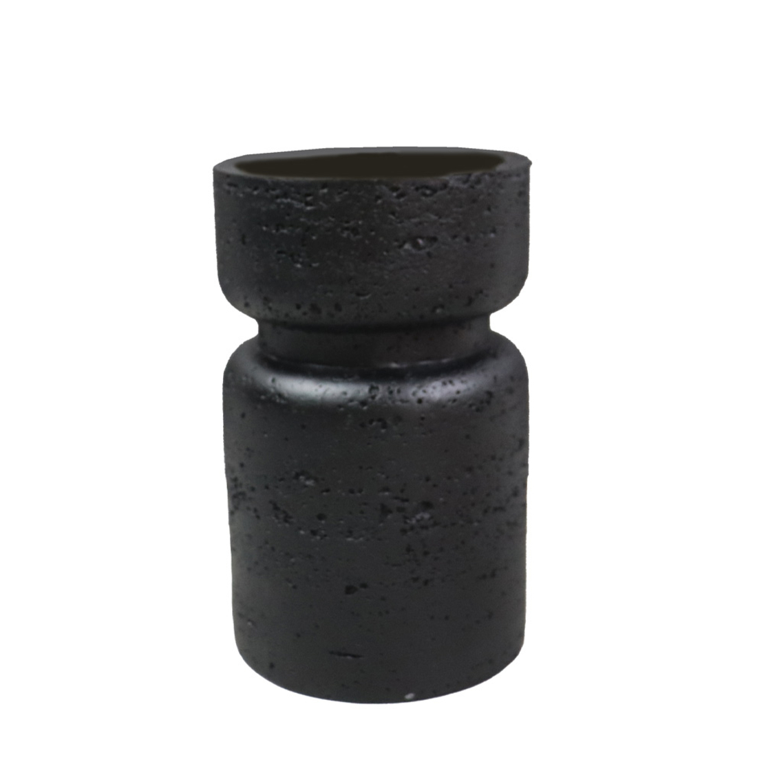 INGER CANDLE HOLDER POLYRESIN BLACK 9x9xH15cm PRC
