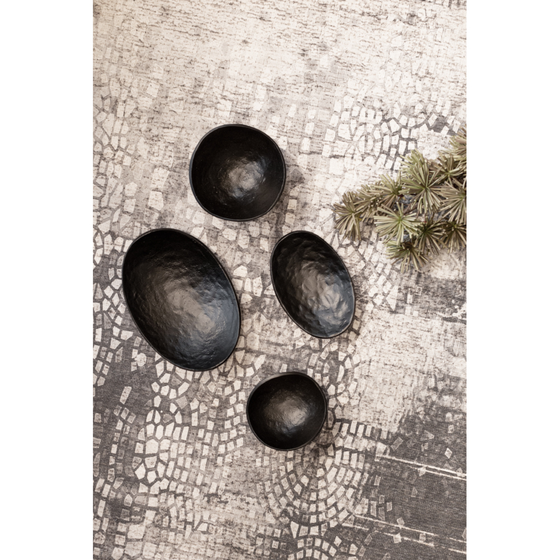CURVE BOWL ALUMINIUM BLACK 16x15,5xH7,5cm IN