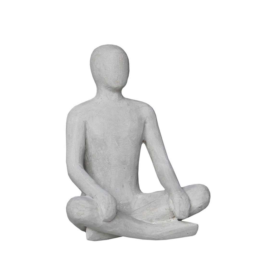 CROSSED LEG MAN DECO FIGURE ARTIFICIAL STONE BEIGE