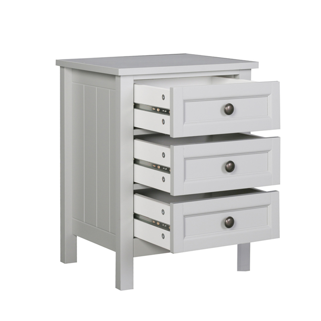 FRENCH NIGHTSTAND 3DRAWERS MDF GREY LIGHT E1 PRC
