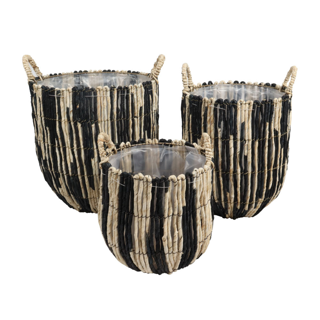 THEROS BASKET WITH HANDLES SET 3PCS MAIZE LEAV