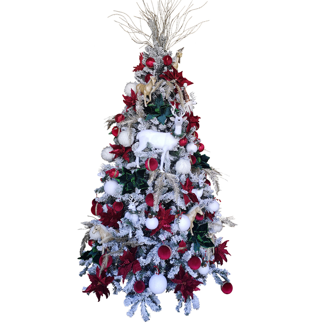 XMAS SNOWY SNOWY TREE PVC GREEN WHITE D142xH240cm