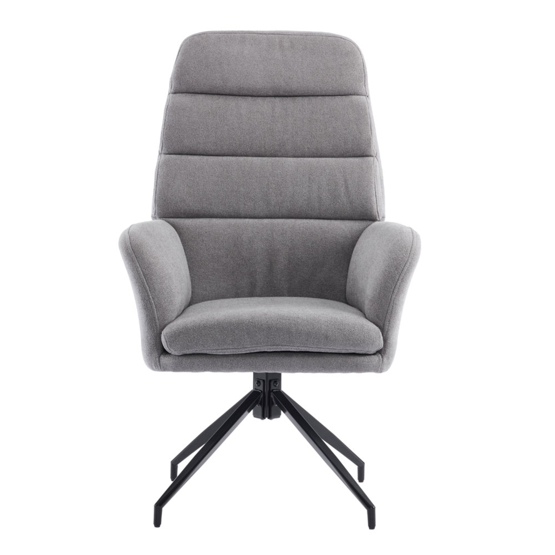GIRAR ARMCHAIR SWIVEL FABRIC GREY METAL BLACK PRC