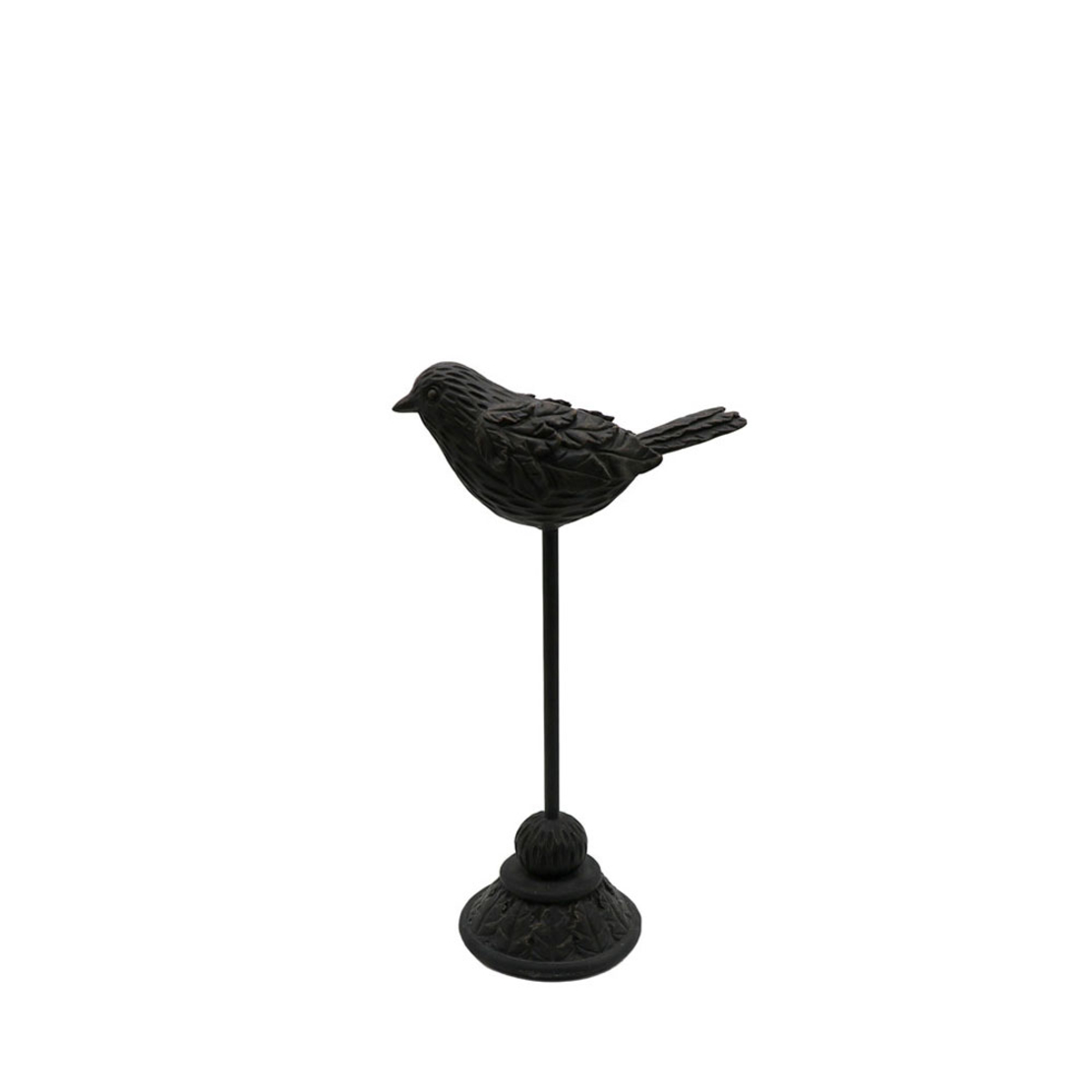 FUGLE DECO BIRD POLYRESIN BLACK 15x15xH18,3cm PRC