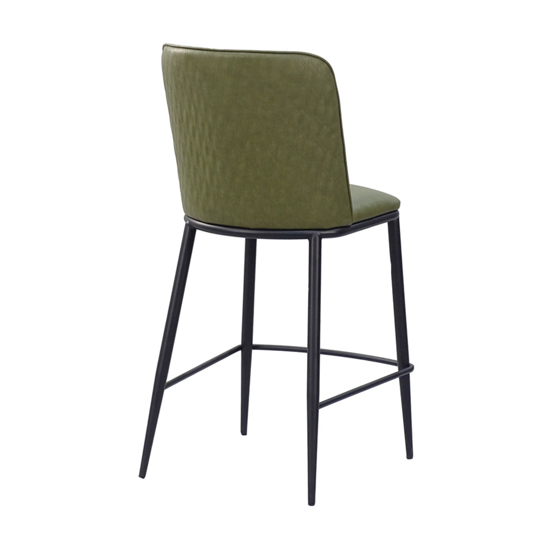COUTURE STOOL BAR FABRIC OLIVE GREEN METAL BLACK P