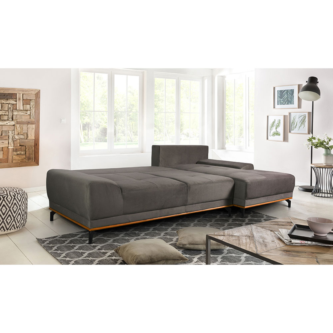NATURA SOFA BED CORNER RIGHT EASY CLEAN FABRIC TAUPE E1 EU