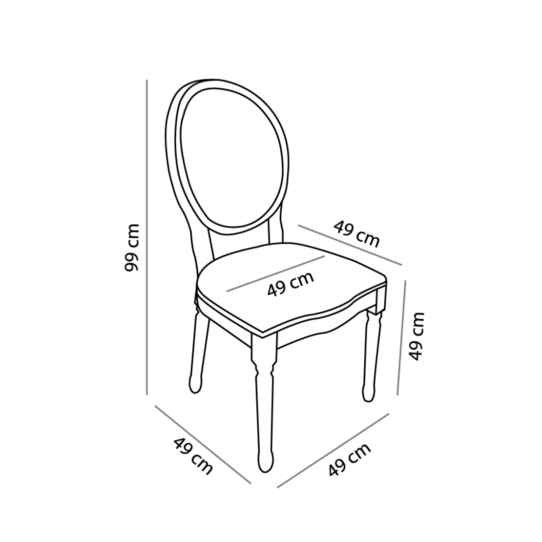 LOUIS CHAIR WOOD ELM BLACK FABRIC E1 PRC