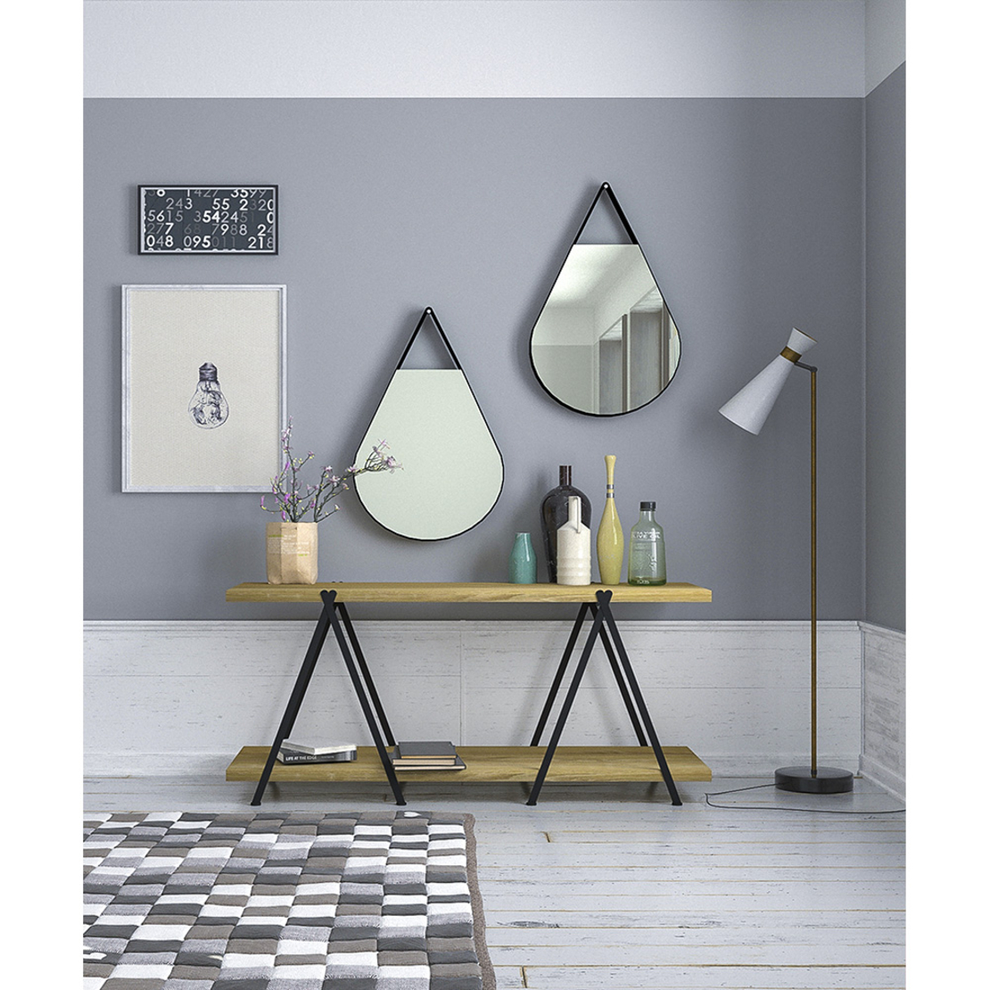 ALPHA CONSOLE VENEER PAULOWNIA WHITE WASHED METAL BLACK 154x51xH76cm E1 PRC