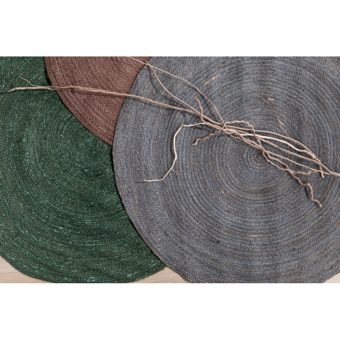 RONDO CARPET JUTE GREEN 120x120cm IN