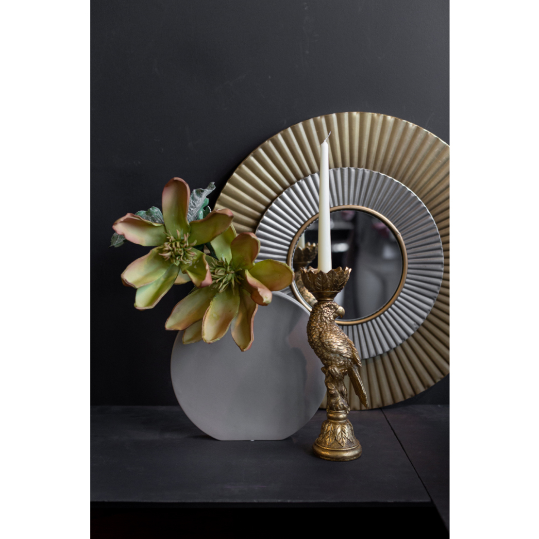 FLAT VASE CERAMIC GREY MATTE 31x4xH32cm PRC