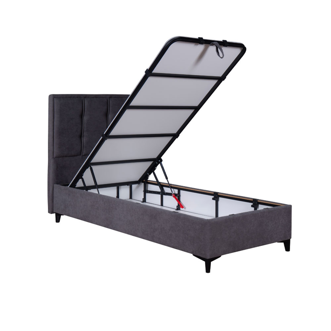PIANO BED WITH STORAGE (FOR MATTRESS 90x200cm) FABRIC GREY 07-780 E1 TR