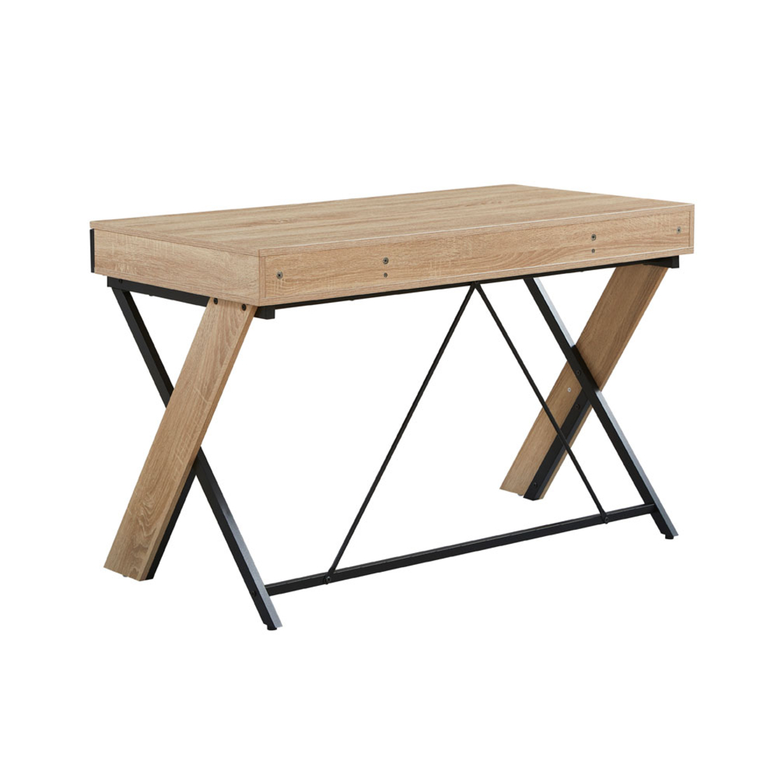 DOUBLE-X DESK 1SHELF CHIPBOARD WITH MELAMINE CARTA NATURAL BLACK 120x60xH76cm E1 PRC