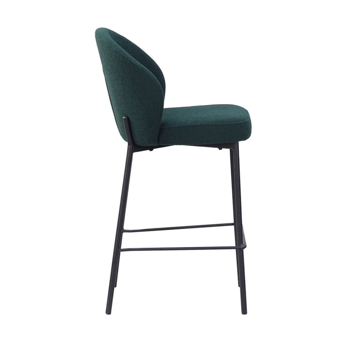 LUNE STOOL BAR FABRIC GREEN DARK METAL BLACK PRC