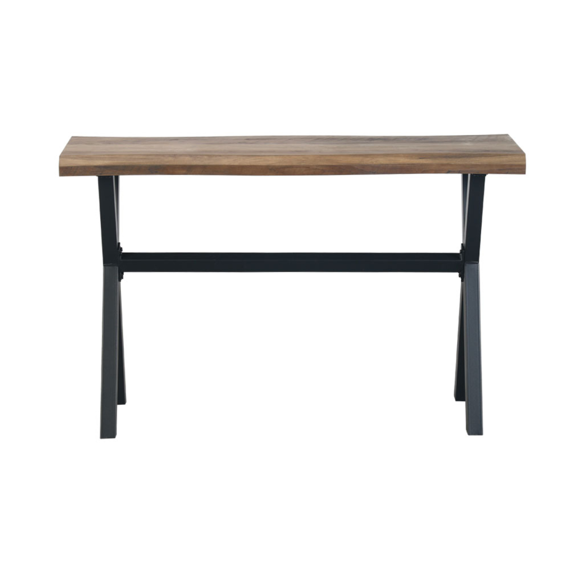 BRICK CONSOLE CHIPBOARD WITH MELAMINE CARTA WALNUT BLACK METAL 120x40xH75cm E1 PRC