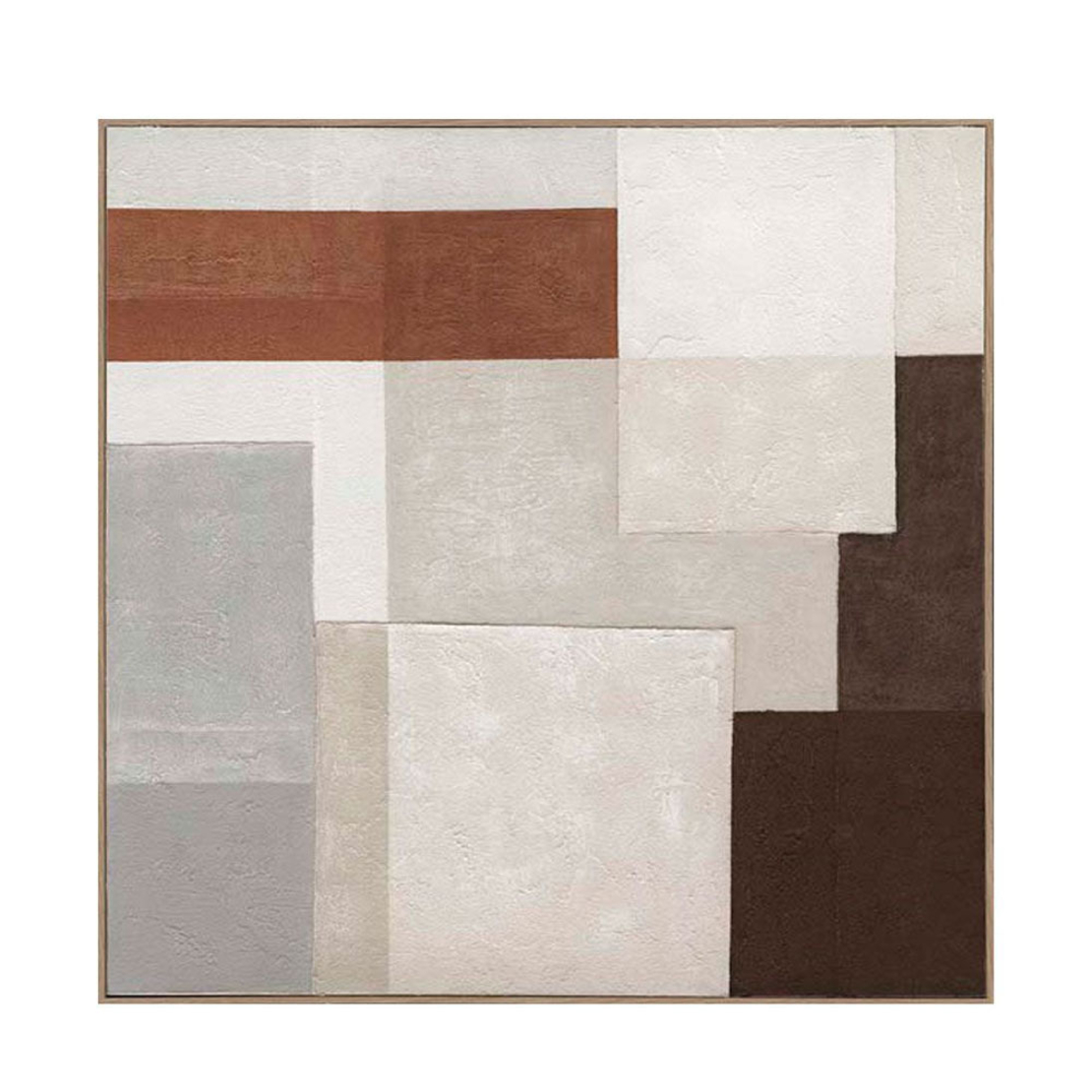 RAGNA SQUARE PAINTING DECORATIVE 100x100x5 CANVAS MULTICOLOR WOOD NATURAL