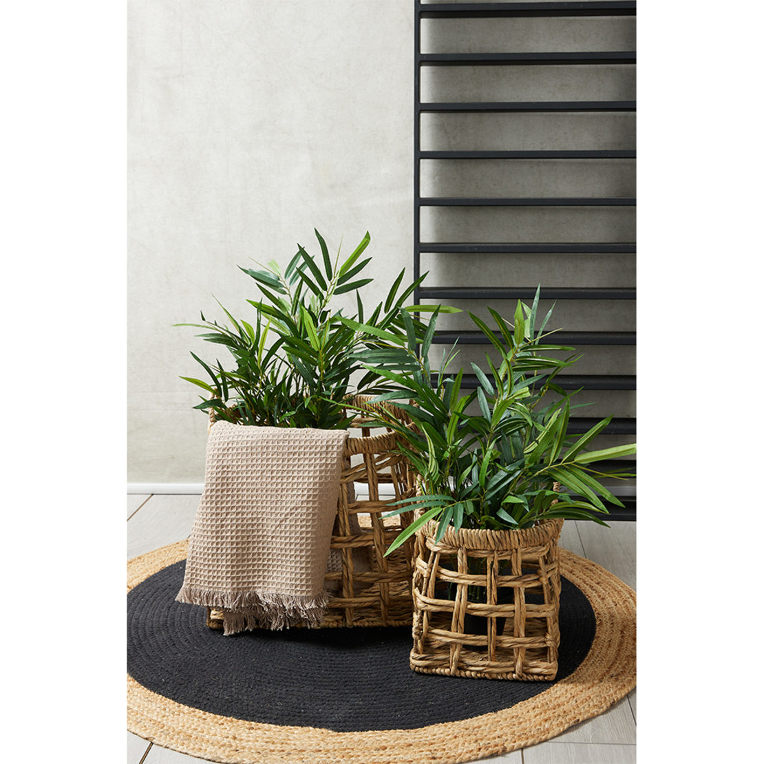 DALAT BASKET SET 2PCS HYACINTH IRON NATURAL 44x44x