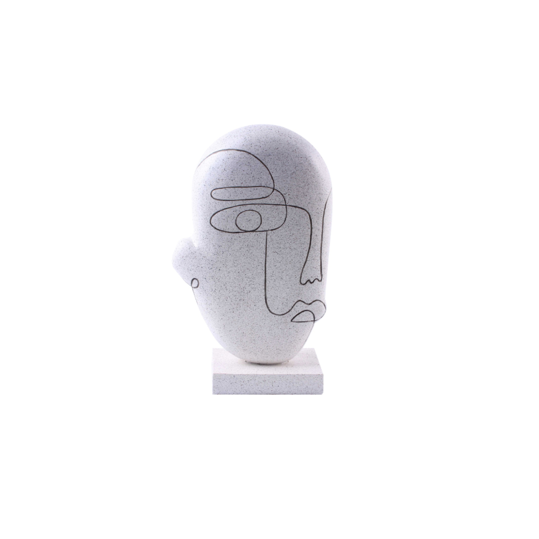 CUIDADO 3 DECO FACE POLYRESIN WHITE 17,5x8xH29,5cm