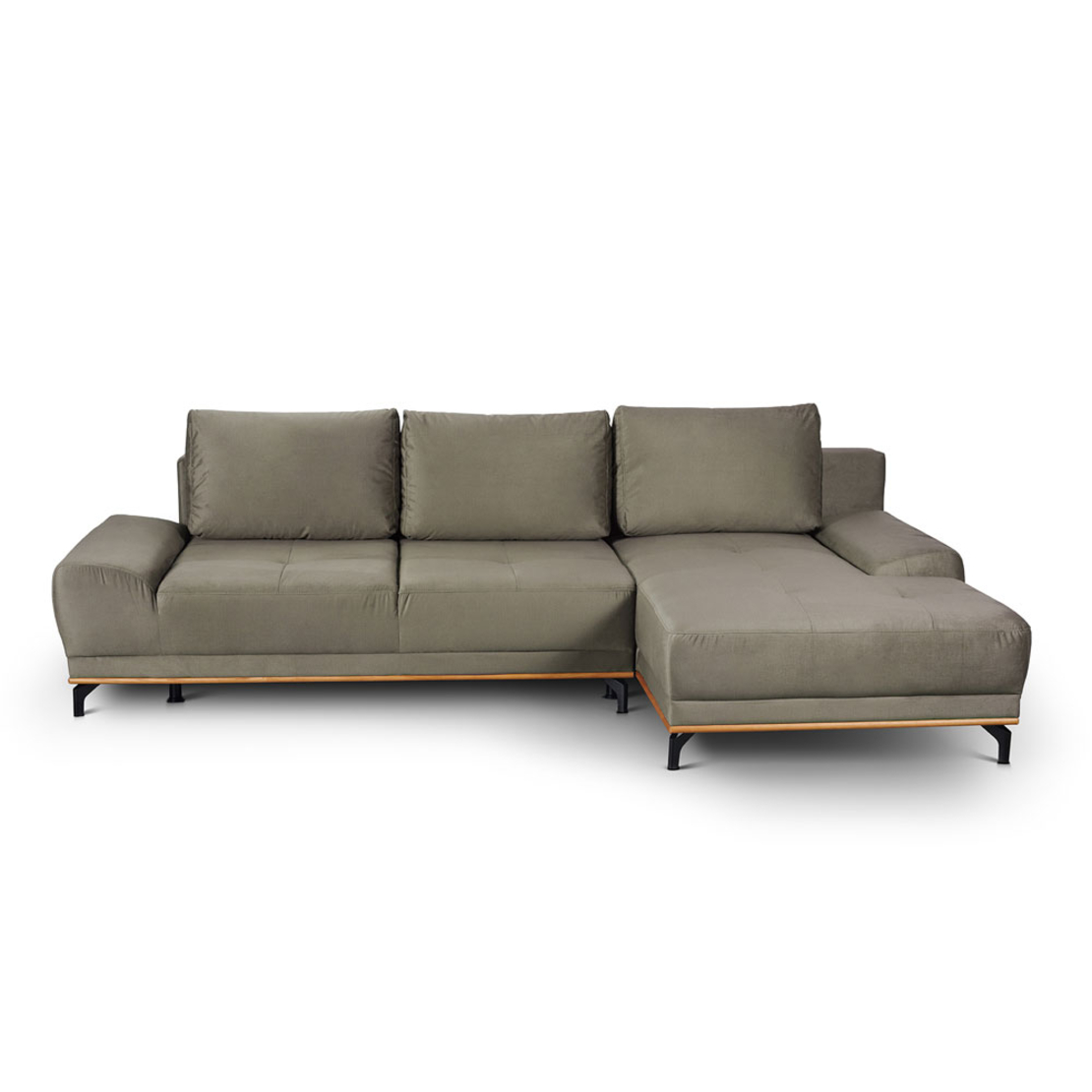 NATURA SOFA BED CORNER RIGHT EASY CLEAN FABRIC TAUPE E1 EU