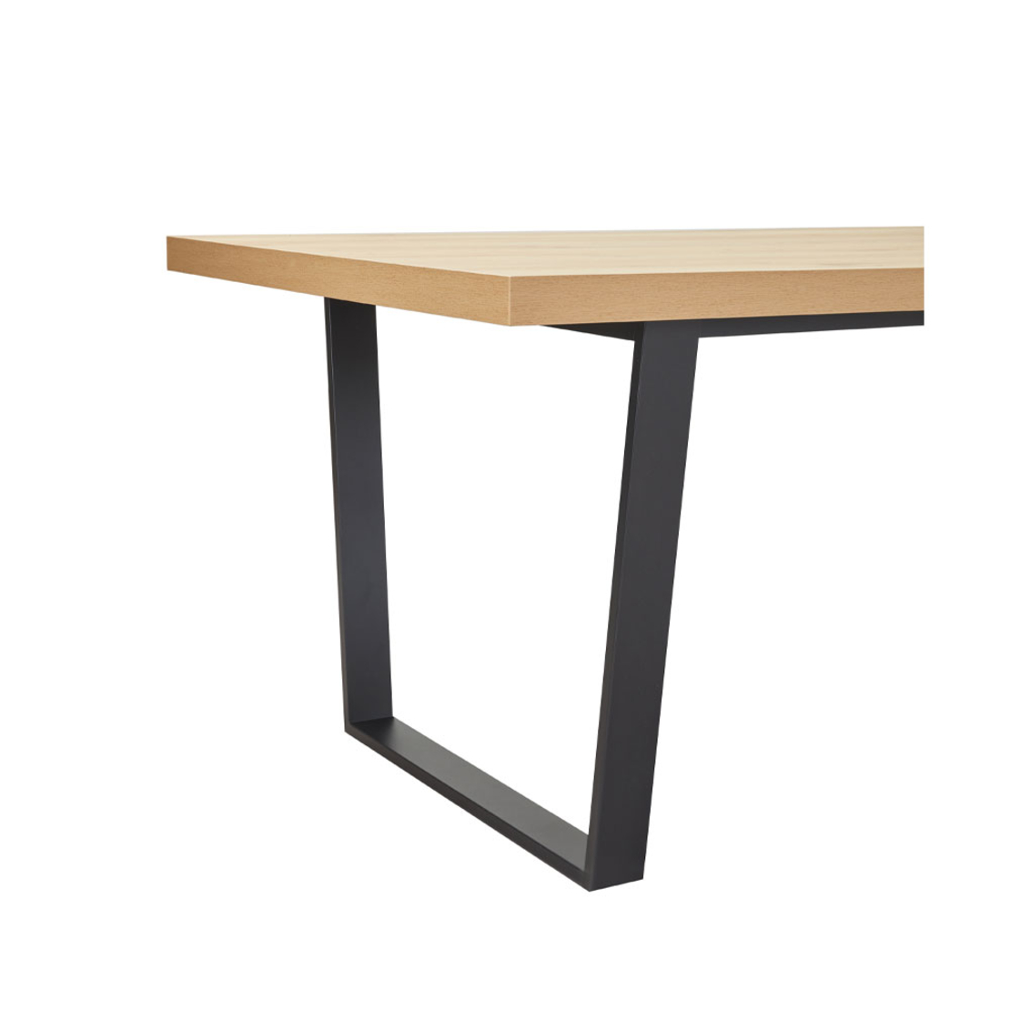 VILLE TABLE MELAMINE NATURAL OAK MELAMINE BLACK 200x100x76 E1