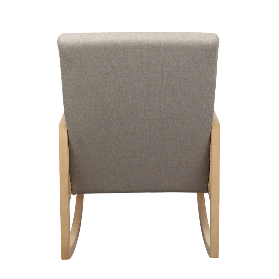 AMMOS ARMCHAIR ROCKING FABRIC BEIGE WOOD RUBBERWOOD NATURAL PRC