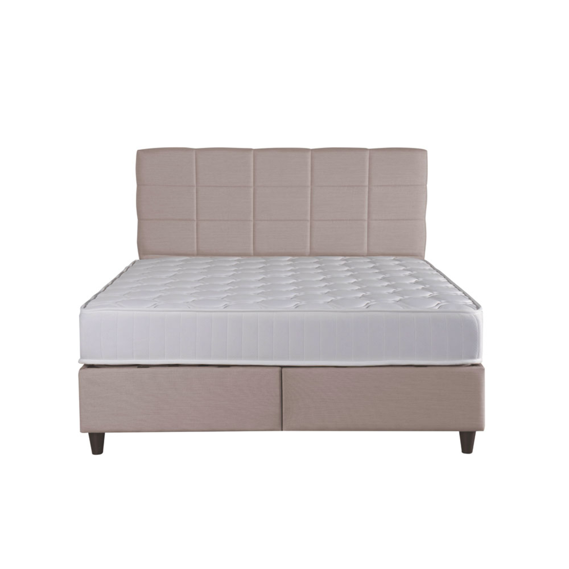 DEAL SET BED WITH STORAGE AND MATTRESS FABRIC BEIGE E1 TR