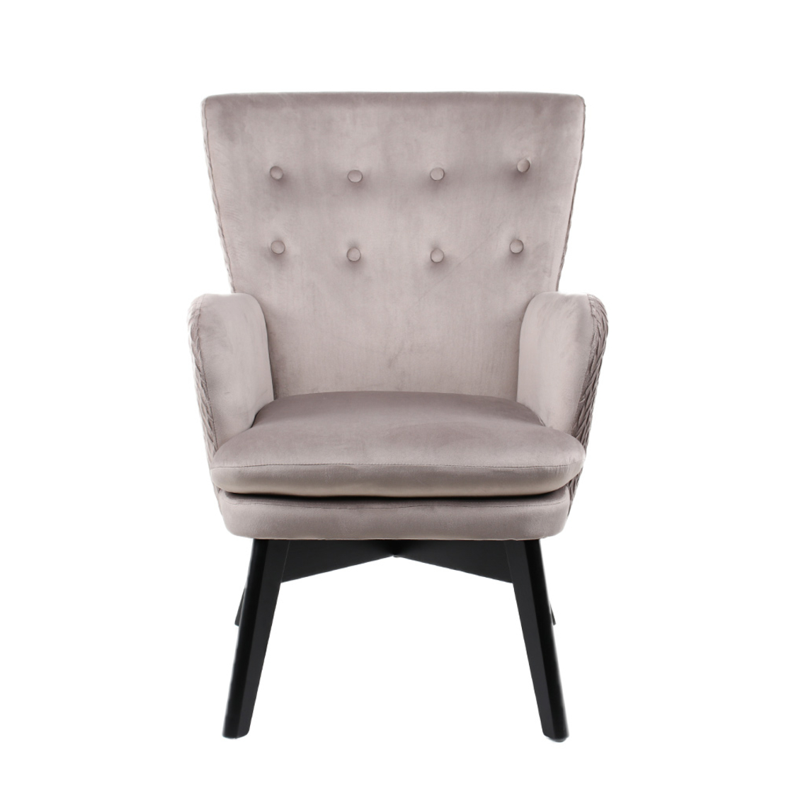 LOU LOU ARMCHAIR FABRIC BEIGE WOOD RUBBERWOOD BLACK E1 PRC